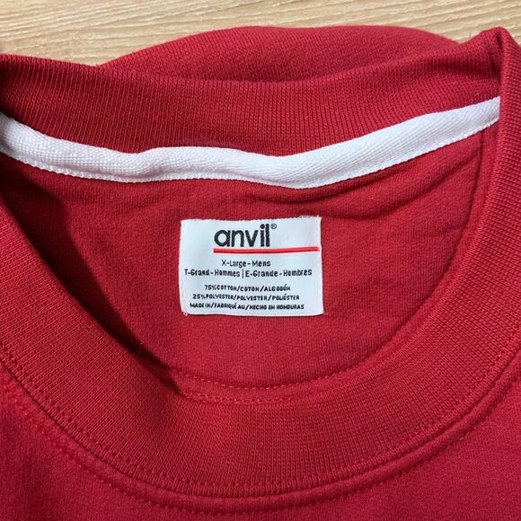 Anvil Men’s Red Christmas Llama Crewneck Sweater Size XLarge - Picture 4 of 14